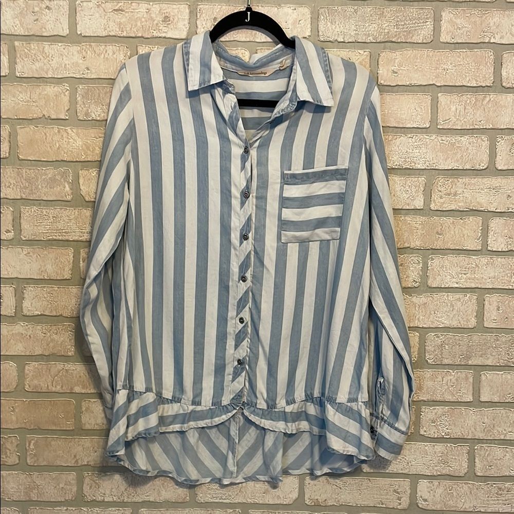 Soft Surroundings  Cabana Stripe  top Blouse size M